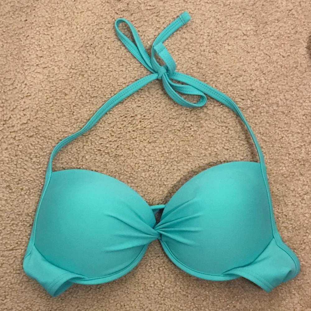 California Waves Teal Pushup Bikini Top | Small